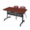 Kobe Rectangle Mobile table, 48" W, 29" H, Laminate Top, Cherry MKFTM4830CH47BY - alternate 1